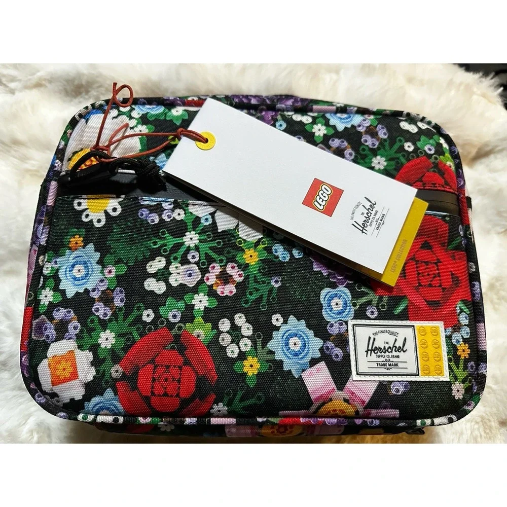 NWT LEGO +  Herschel Botanical Collection POP QUIZ LUNCH BOX Floral Garden